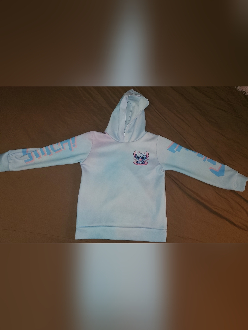 Girls Hoodie with Stitch Graphic, 7/8 (130)
